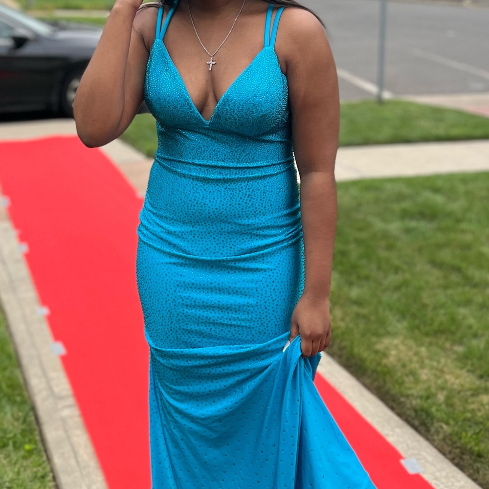 Sherri Hill Blue Prom Dress. Size 8 but will fit a size 6!